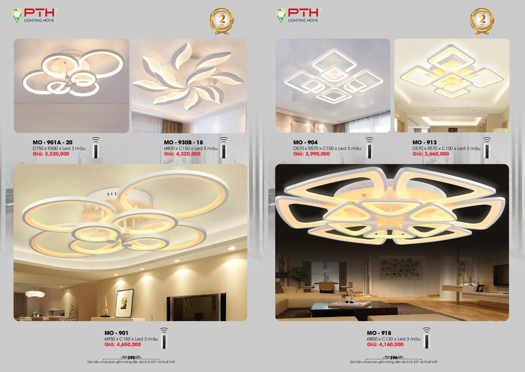 Bảng giá đèn trang trí PTH Lighting Home 2026